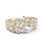 Marquise Diamonds Leaves Stackable Engagement Ring
