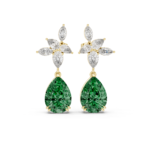 Marquise and color Stone Diamonds Dangling Earrings